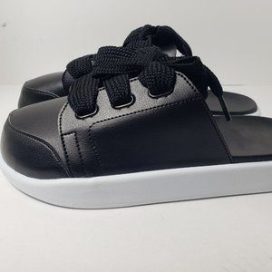 XO Womens Slides Shoes wide lace Black size *9 &10